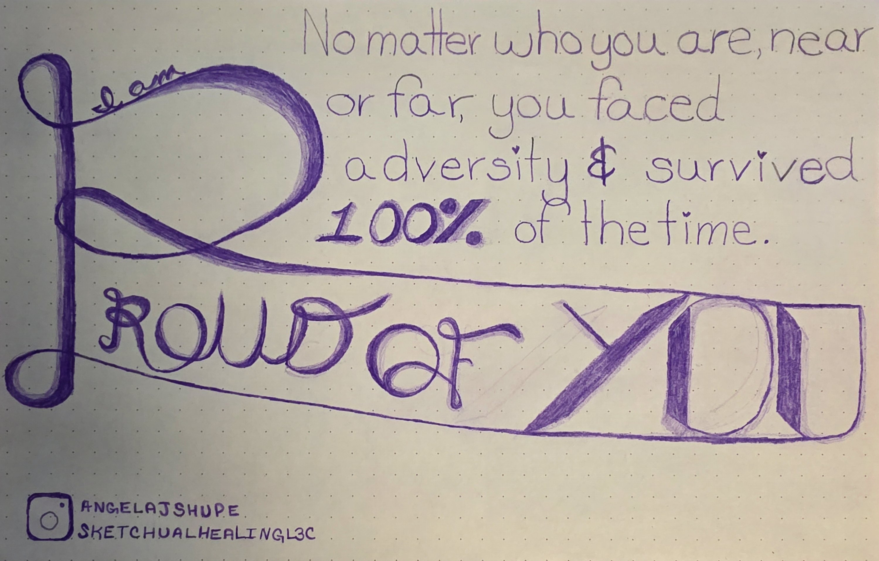 I Am Proud Of You: A Hand-Lettered Word Art Quote Of The Day